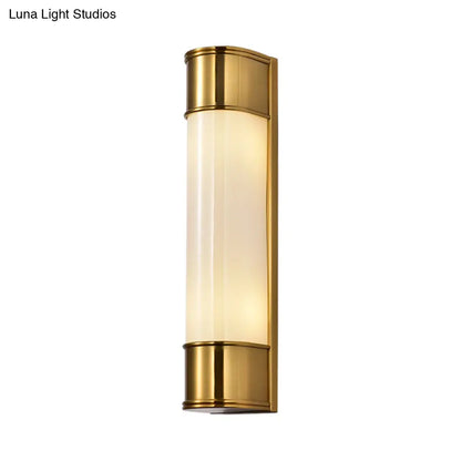 DecorBites™ DecorBites™ Modern Opal Glass Tubular Wall Light with 2 Heads - Black/White/Gold Sconce for Bedroom