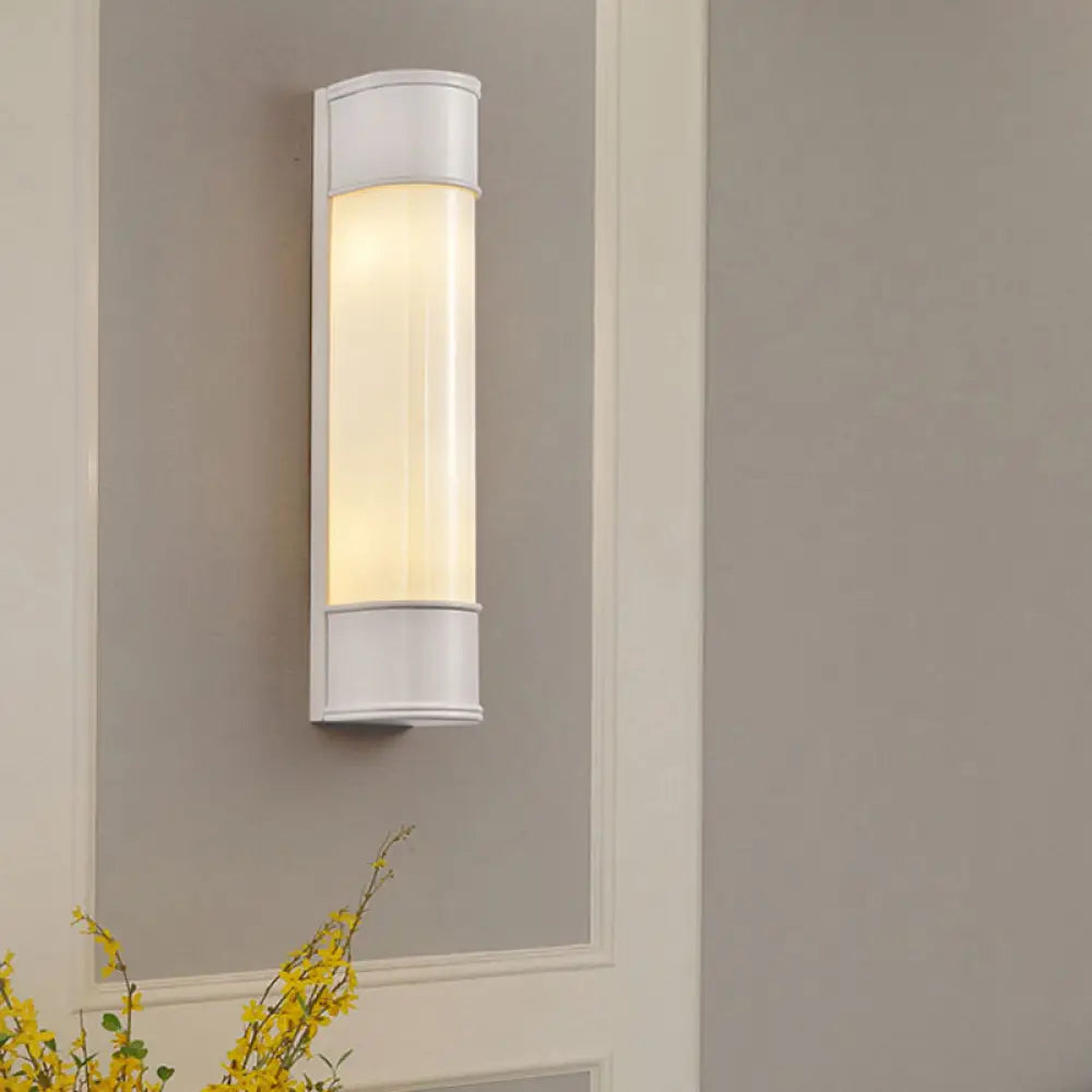 DecorBites™ DecorBites™ Modern Opal Glass Tubular Wall Light with 2 Heads - Black/White/Gold Sconce for Bedroom