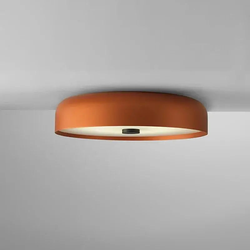 A sleek modern orange and white bowl ceiling lamp with matte terracotta finish for living room decorbites bowl ceiling