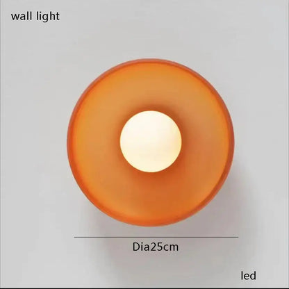 Modern orange glass table lamp with translucent led wall light 25cm diameter perfect for minimalist decorbites glass table
