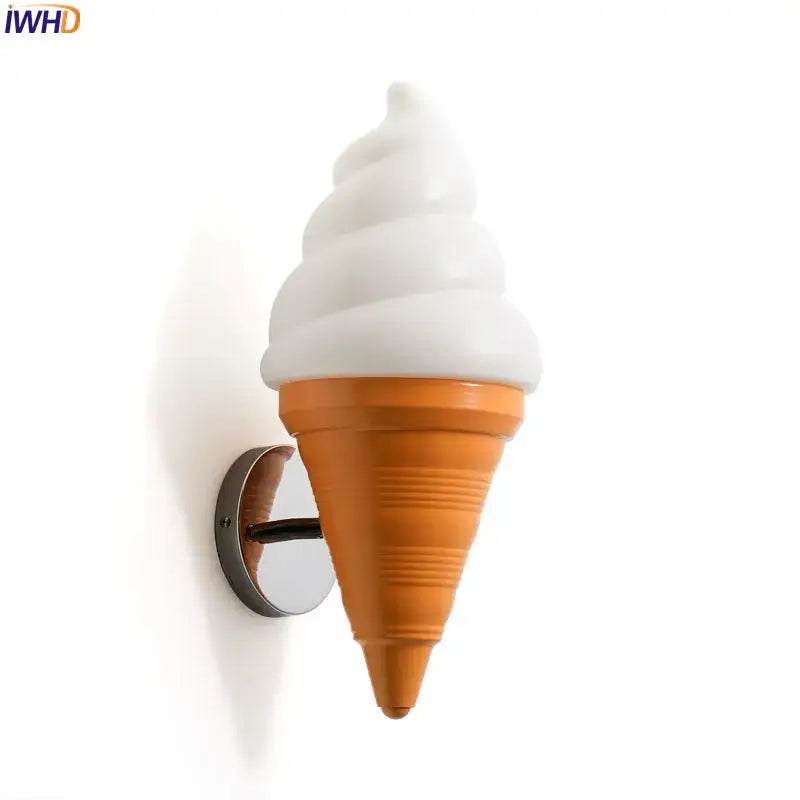 Modern orange ice cream led wall sconce with glossy finish for kids bedroom decorbites ice cream cream led wall light