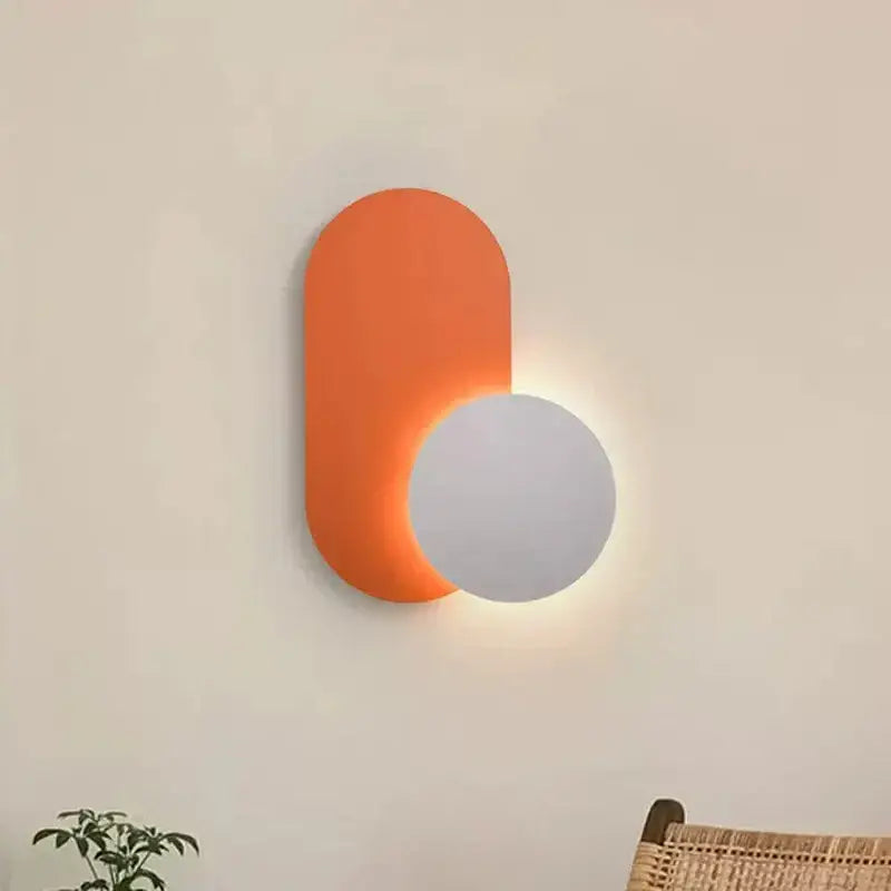 Modern orange and white decorbites led wall sconce with sleek minimalist design for living room led wall lights