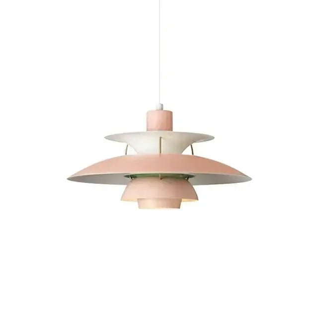 Pastel pink and cream layered pendant light with modern tiered design for decorbites colorful umbrella pendant lighting