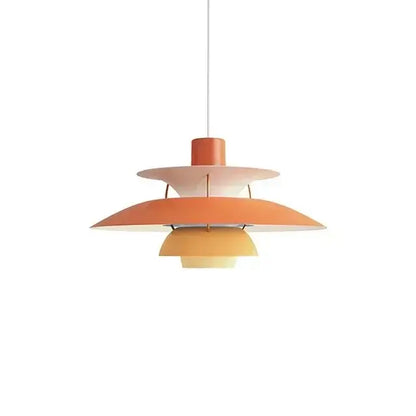 Modern orange and white tiered umbrella pendant light with colorful umbrella pendant design for kitchen decorbites decor