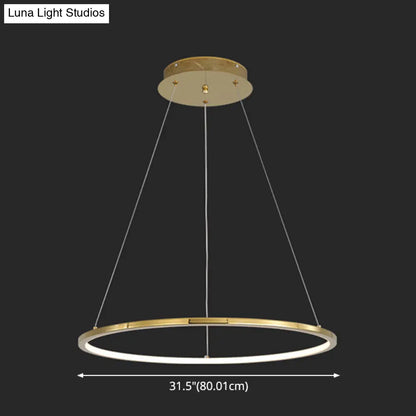 Modern Orbicular Chandelier Lamp - Metallic Simplicity Hanging Light for Living Room
