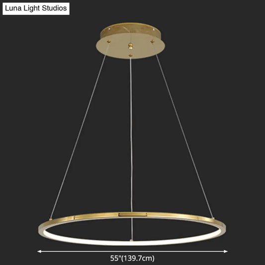 Modern Orbicular Chandelier Lamp - Metallic Simplicity Hanging Light for Living Room