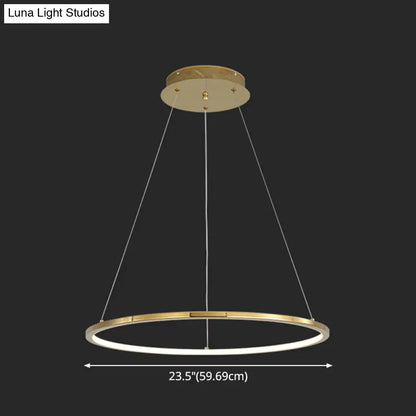 Modern Orbicular Chandelier Lamp - Metallic Simplicity Hanging Light for Living Room