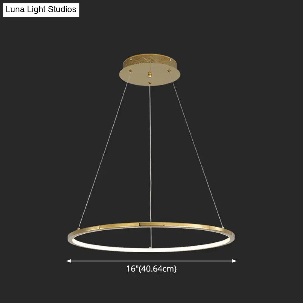 Modern Orbicular Chandelier Lamp - Metallic Simplicity Hanging Light for Living Room