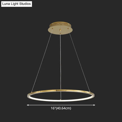 Modern Orbicular Chandelier Lamp - Metallic Simplicity Hanging Light for Living Room