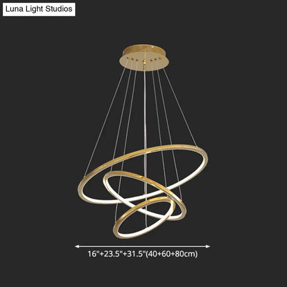 Modern Orbicular Chandelier Lamp - Metallic Simplicity Hanging Light for Living Room