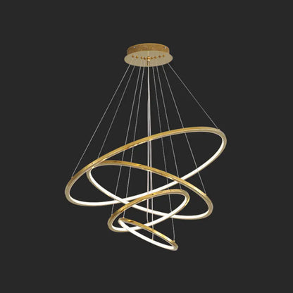Modern Orbicular Chandelier Lamp - Metallic Simplicity Hanging Light for Living Room