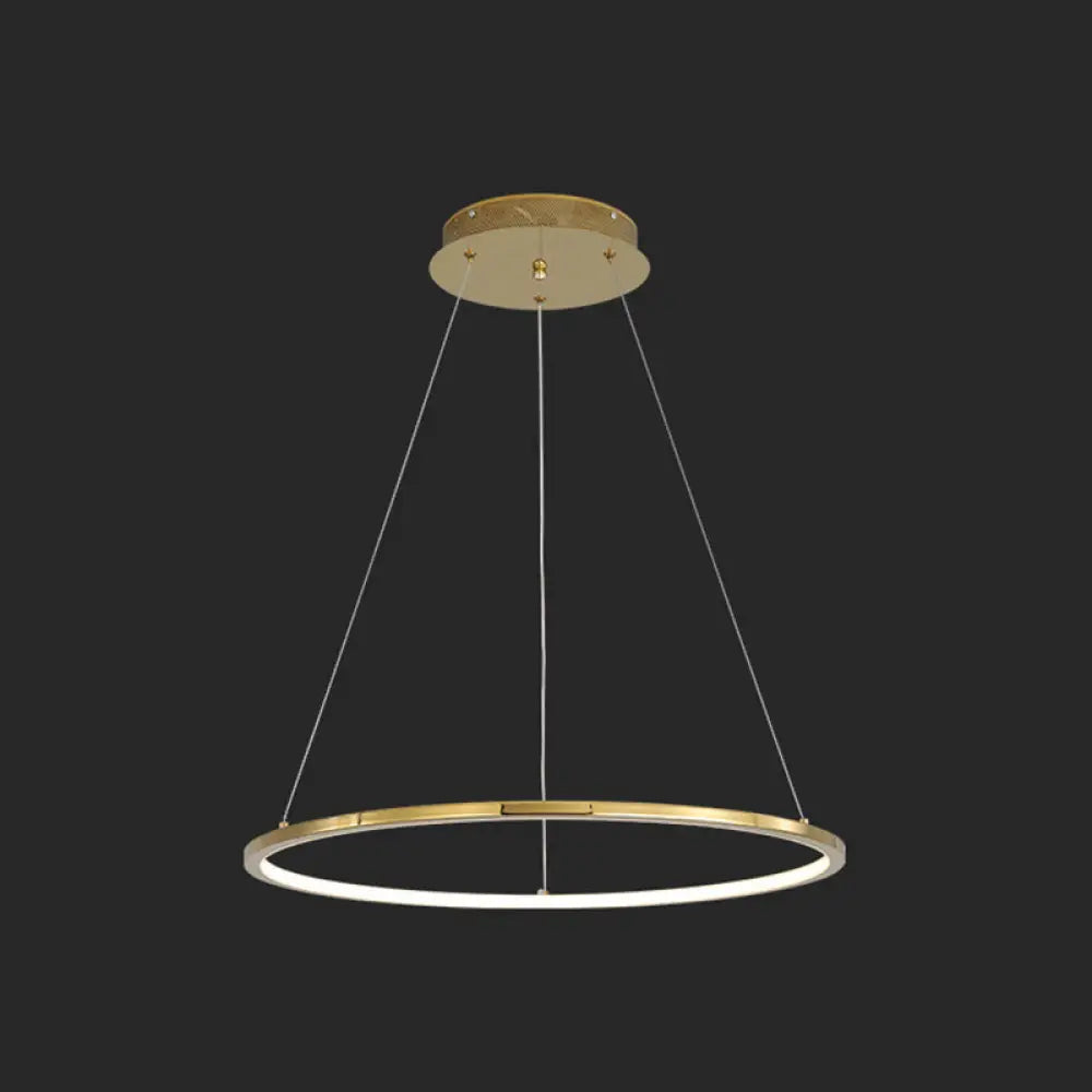 Modern Orbicular Chandelier Lamp - Metallic Simplicity Hanging Light for Living Room