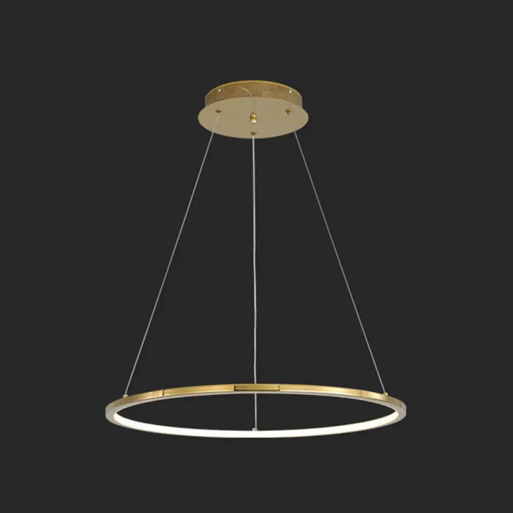 Modern Orbicular Chandelier Lamp - Metallic Simplicity Hanging Light for Living Room