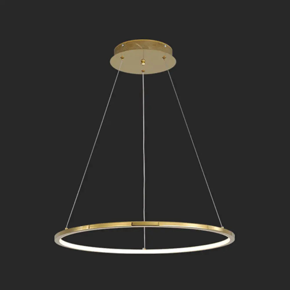 Modern Orbicular Chandelier Lamp - Metallic Simplicity Hanging Light for Living Room