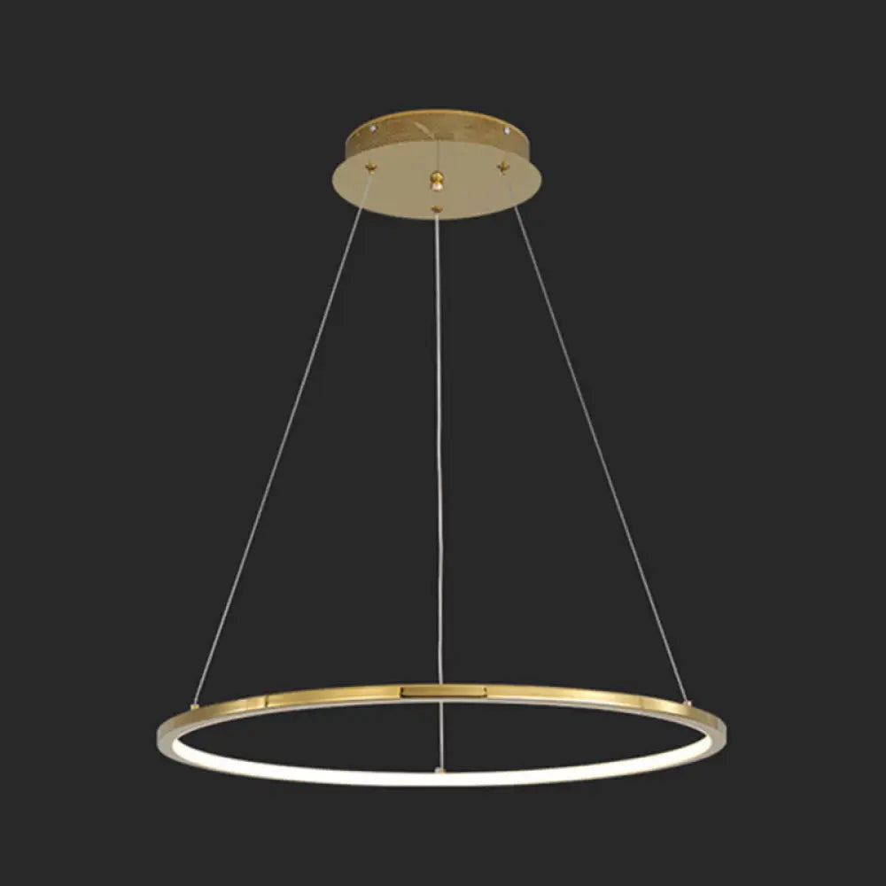 Modern Orbicular Chandelier Lamp - Metallic Simplicity Hanging Light for Living Room
