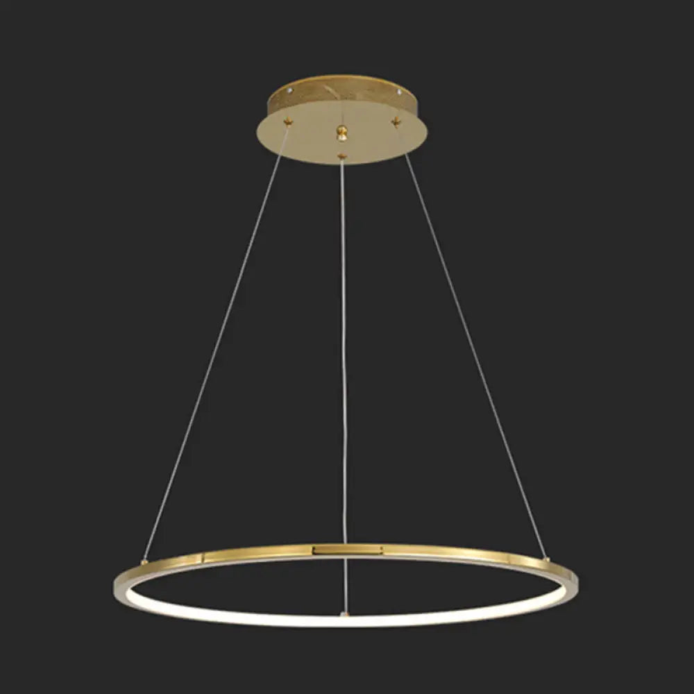Modern Orbicular Chandelier Lamp - Metallic Simplicity Hanging Light for Living Room