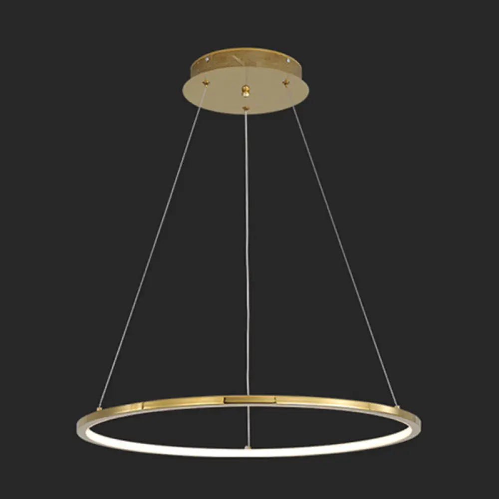 Modern Orbicular Chandelier Lamp - Metallic Simplicity Hanging Light for Living Room