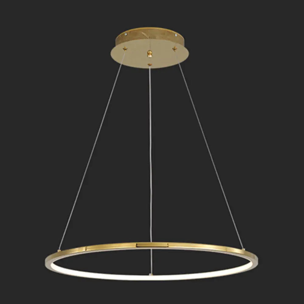 Modern Orbicular Chandelier Lamp - Metallic Simplicity Hanging Light for Living Room