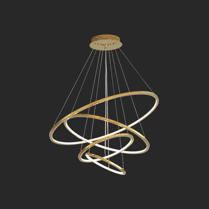Modern Orbicular Chandelier Lamp - Metallic Simplicity Hanging Light for Living Room