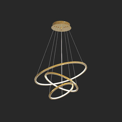 Modern Orbicular Chandelier Lamp - Metallic Simplicity Hanging Light for Living Room
