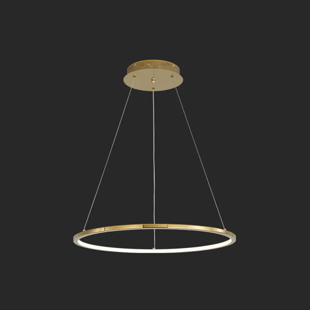 Modern Orbicular Chandelier Lamp - Metallic Simplicity Hanging Light for Living Room