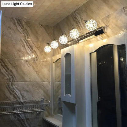 DecorBites™ DecorBites™ Modern Orbit Wall Sconce with Clear Crystal & 3/4 Lights in Black Finish – Warm/White Vanity Mirror Light