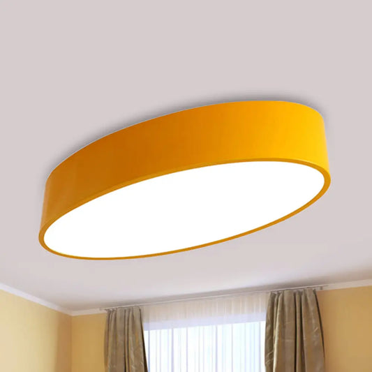 DecorBites™ DecorBites™ Modern Oval Acrylic LED Flush Mount Ceiling Light - Simple Style Lamp for Kids' Bedrooms, Multiple Colors and Sizes