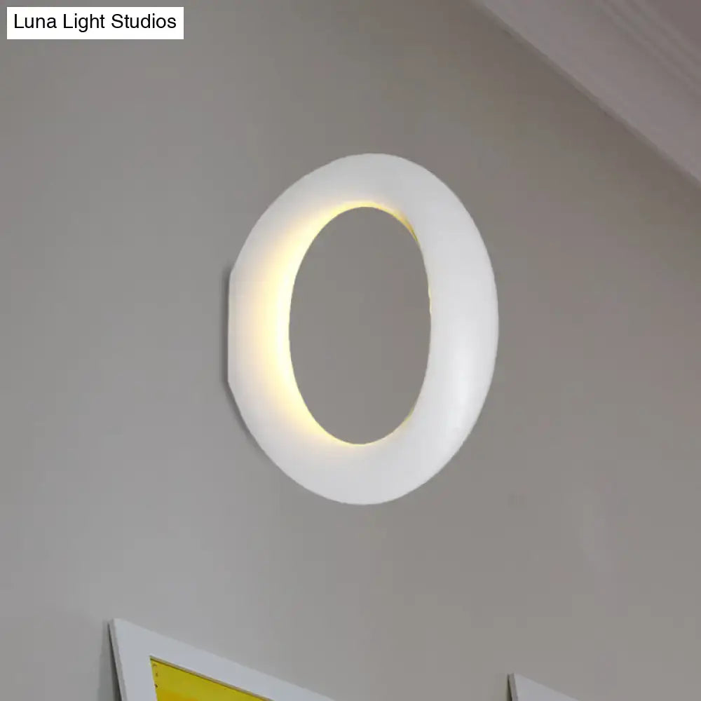 Modern oval black white led mirror bedroom wall light 110v-120v with sleek white oval sconce and soft glowing ring light