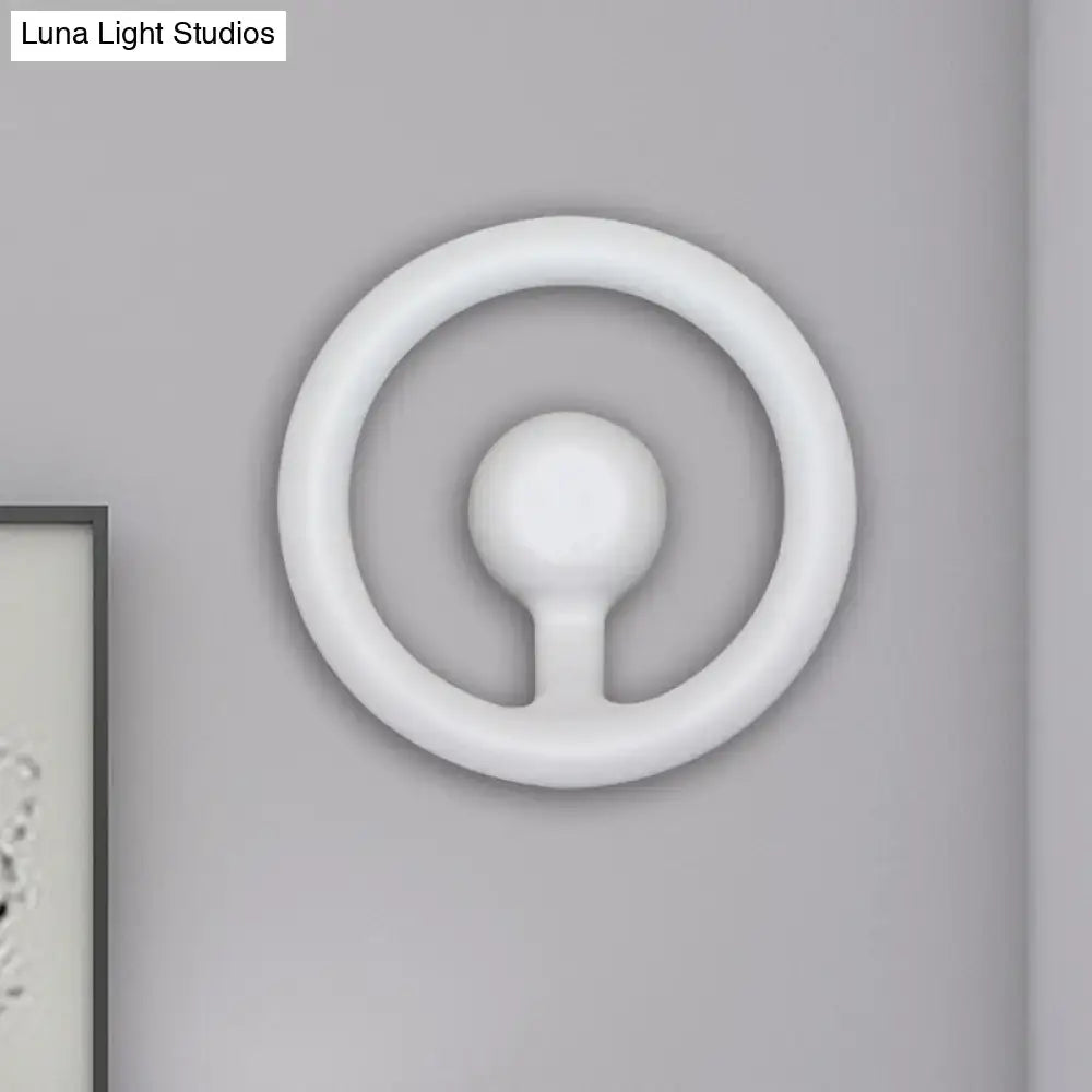 Modern oval black white led mirror bedroom wall light 110v-120v with white circular wall sconce and maximum bulb wattage design