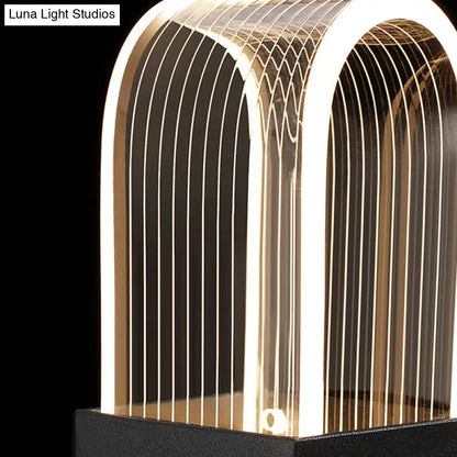 Lámpara de araña ovalada moderna - Acrílico, 6/8/12 luces, colgante para salón con varilla negra - Luz cálida/blanca