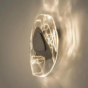 Modern oval crystal wall lamp with clear frosted glass and abstract white filament for bedroom wall lamp design