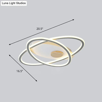 DecorBites™ DecorBites™ Modern Oval Flush Mount LED Ceiling Light Fixture for Bedroom