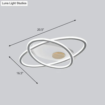 DecorBites™ DecorBites™ Modern Oval Flush Mount LED Ceiling Light Fixture for Bedroom