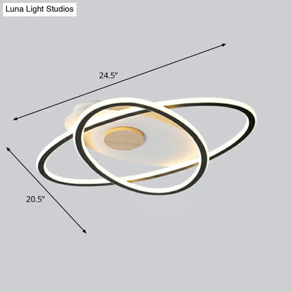 DecorBites™ DecorBites™ Modern Oval Flush Mount LED Ceiling Light Fixture for Bedroom