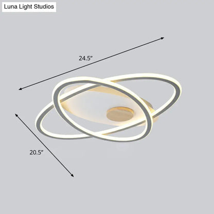 DecorBites™ DecorBites™ Modern Oval Flush Mount LED Ceiling Light Fixture for Bedroom