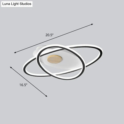 DecorBites™ DecorBites™ Modern Oval Flush Mount LED Ceiling Light Fixture for Bedroom