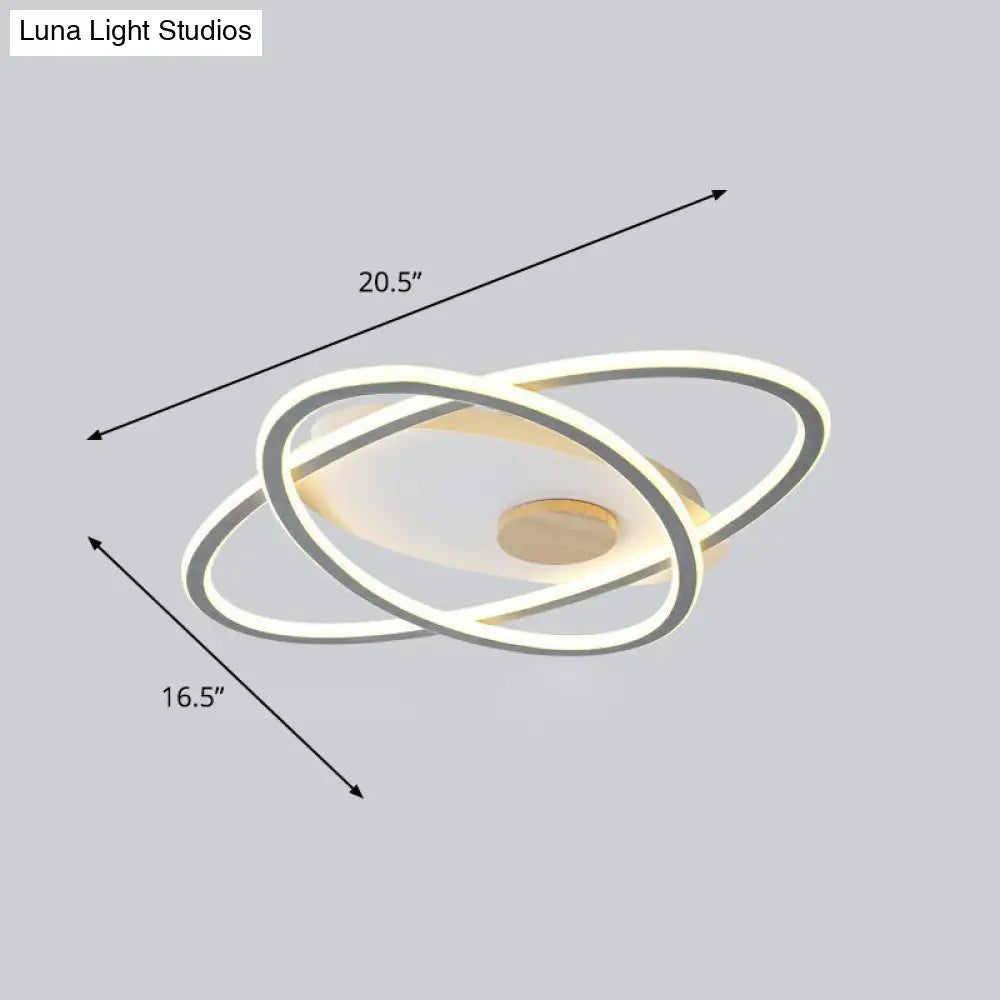 DecorBites™ DecorBites™ Modern Oval Flush Mount LED Ceiling Light Fixture for Bedroom