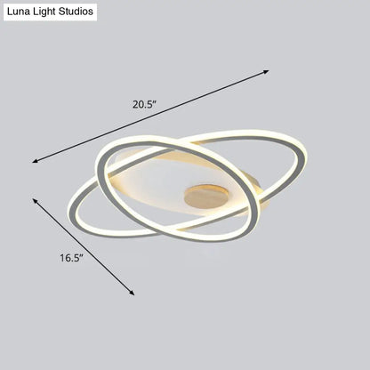 DecorBites™ DecorBites™ Modern Oval Flush Mount LED Ceiling Light Fixture for Bedroom