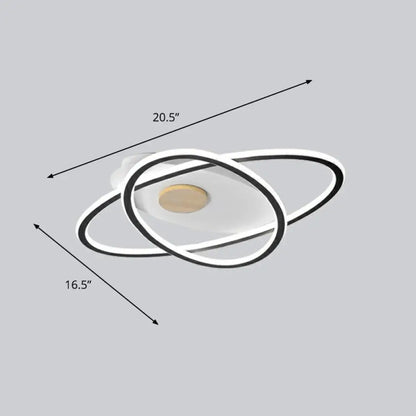 DecorBites™ DecorBites™ Modern Oval Flush Mount LED Ceiling Light Fixture for Bedroom