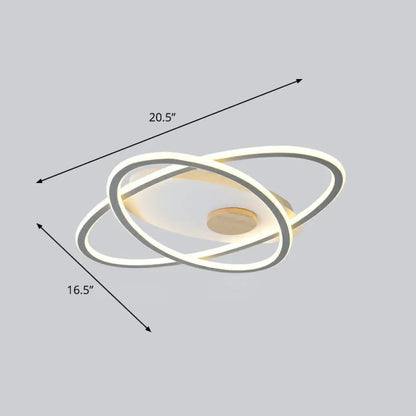 DecorBites™ DecorBites™ Modern Oval Flush Mount LED Ceiling Light Fixture for Bedroom