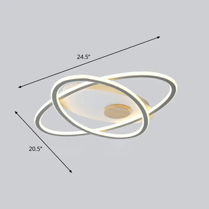 DecorBites™ DecorBites™ Modern Oval Flush Mount LED Ceiling Light Fixture for Bedroom