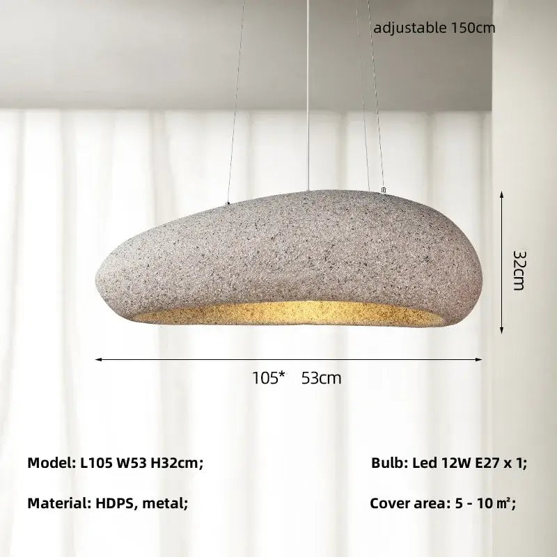 Modern oval gray and gold pendant lights with stone texture and warm led glow for decorbites loft dining room decorbites loft e27