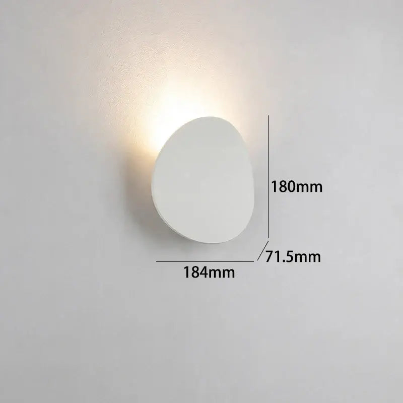 Modern oval gray and dark gray led wall lamp with a minimalist white oval design and soft ambient glow for garden lighting