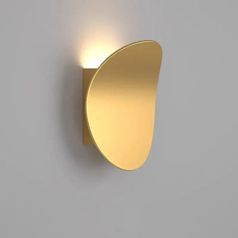 Gold-colored sleek curved wall lamp with minimalist design led wall lamp for modern garden lighting