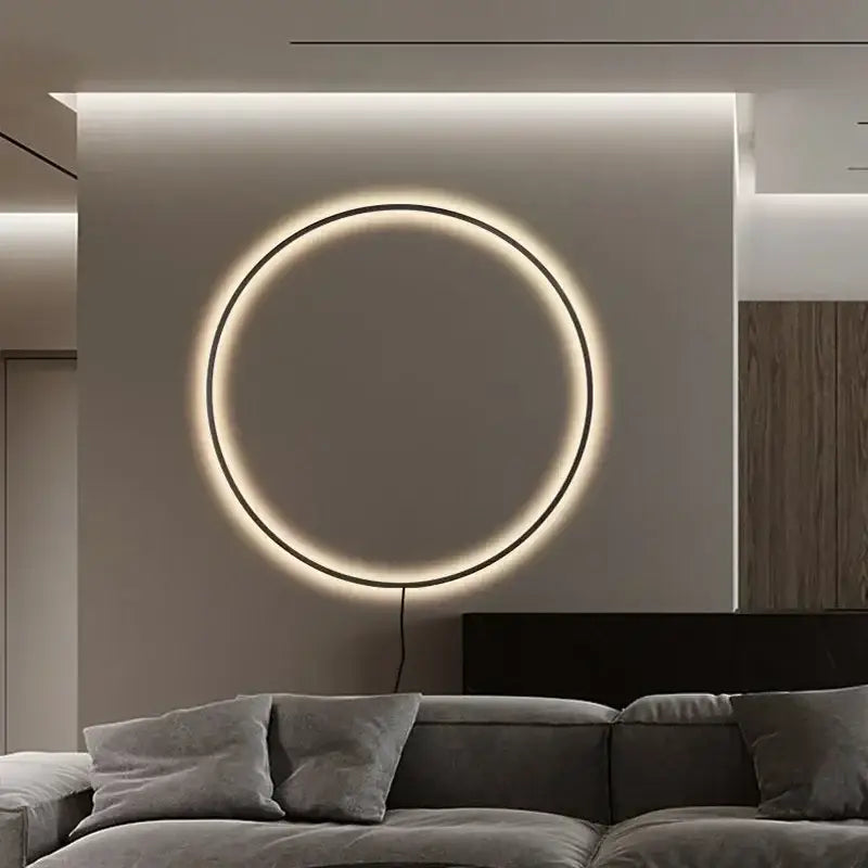 Modern oval led wall sconce with warm white decorbites led wall illuminated ring for bedroom mirror lighting