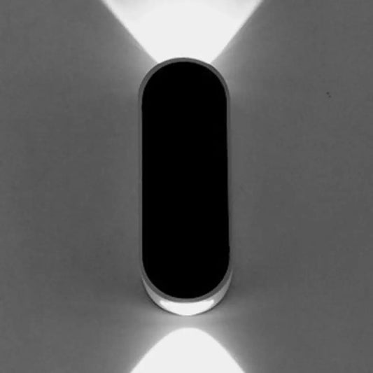 DecorBites™ DecorBites™ Modern Oval LED Wall Sconce Light - Sleek Black Aluminum Design, Warm/White Lighting for Bedroom