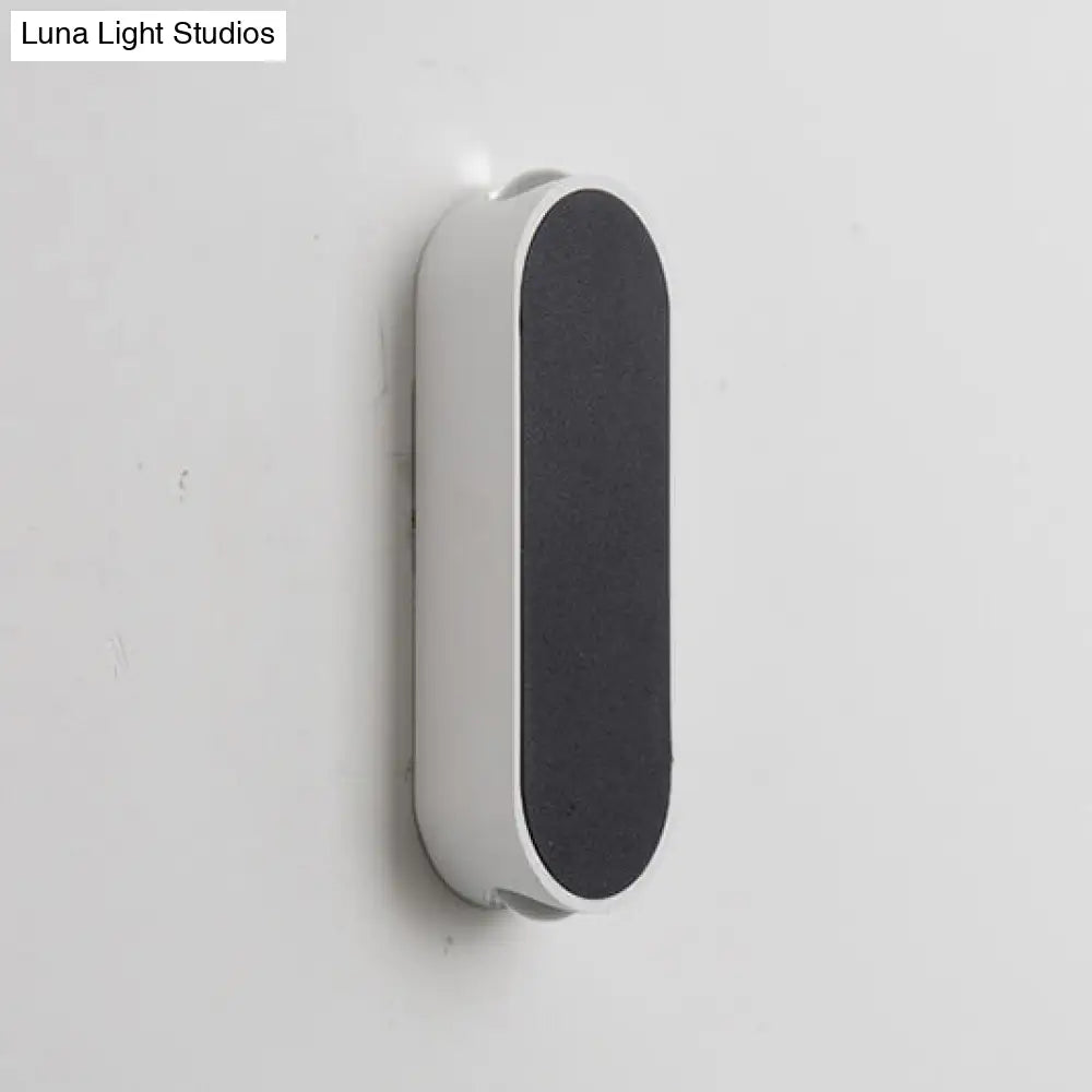 DecorBites™ DecorBites™ Modern Oval LED Wall Sconce Light - Sleek Black Aluminum Design, Warm/White Lighting for Bedroom