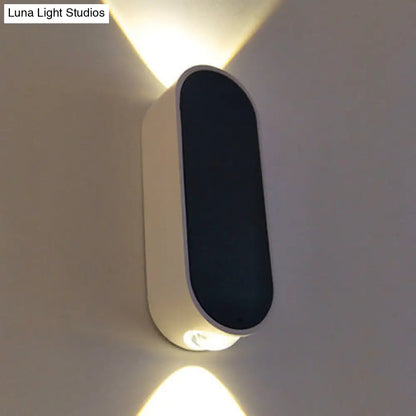 DecorBites™ DecorBites™ Modern Oval LED Wall Sconce Light - Sleek Black Aluminum Design, Warm/White Lighting for Bedroom