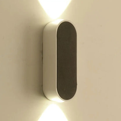 DecorBites™ DecorBites™ Modern Oval LED Wall Sconce Light - Sleek Black Aluminum Design, Warm/White Lighting for Bedroom