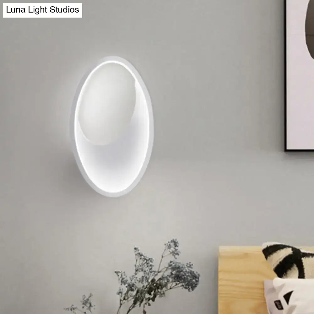 Modern white oval wall lamp with sleek minimalist design and soft glow for 110v-120v and 220v-240v use